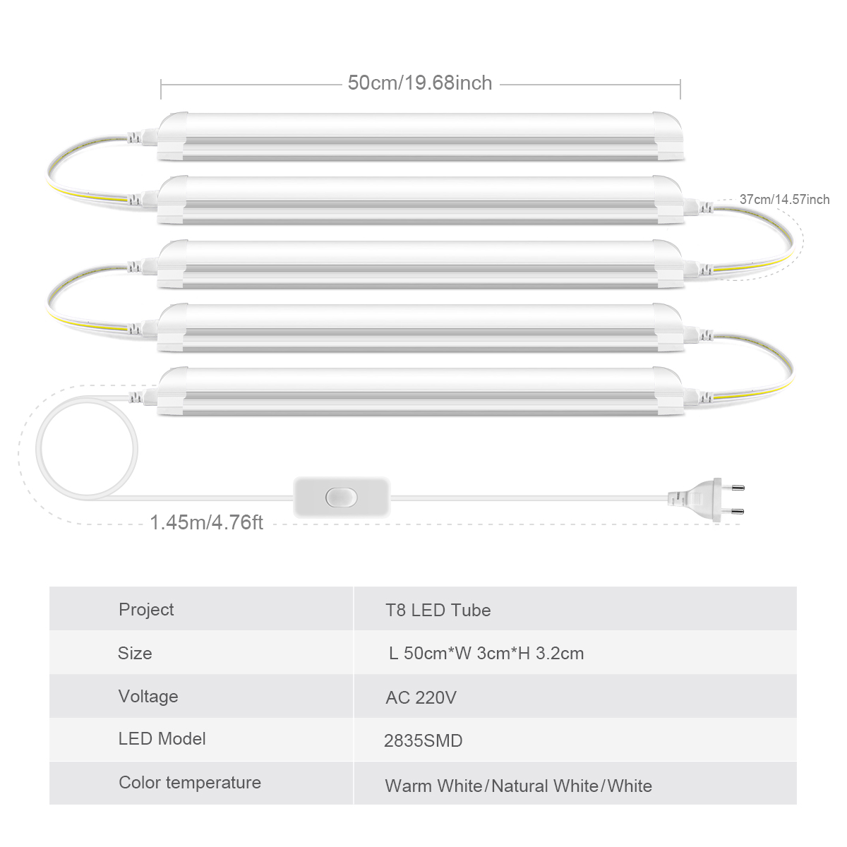 AC220V Spina UE T8 Tubo LED 25 - Commercial Kitchen Youtube recensione e prezzo