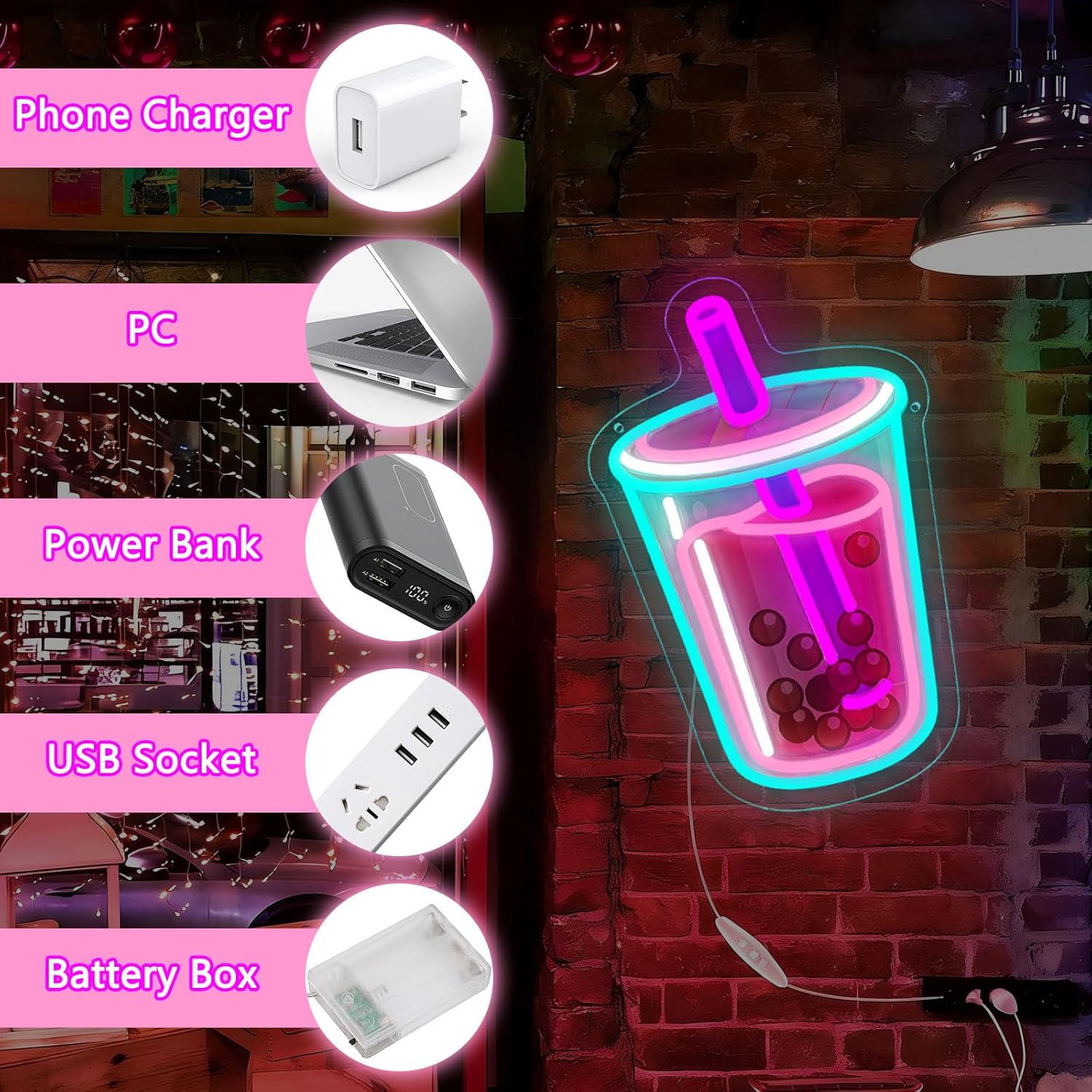Insegna al Neon Bubble Tea, Lu - Commercial Kitchen Light recensione e prezzo